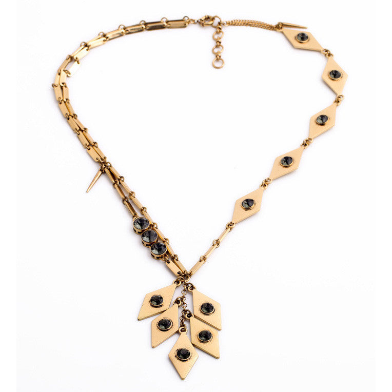 The Venice Gold & Charcoal Long Necklace